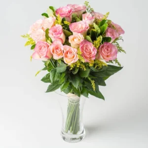 Arranjo de Rosas Rosadas em Vaso